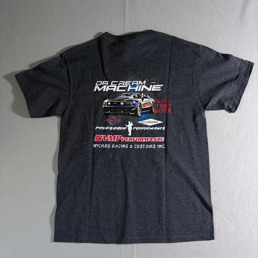 Port & Company Da Cream Machine VMP Performance Mustang Racing T-Shirt Mens M